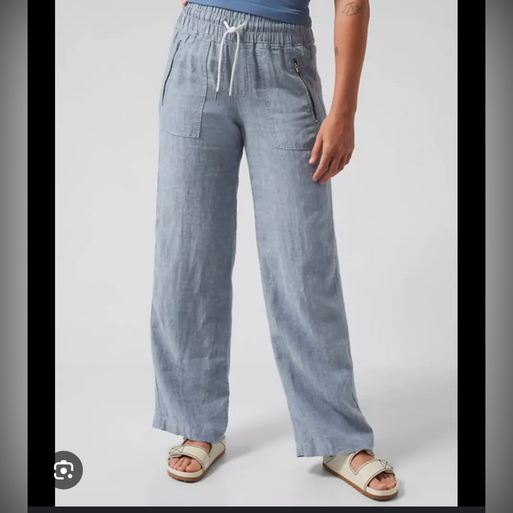 RETREAT LINEN MID RISE WIDE LEG PANT